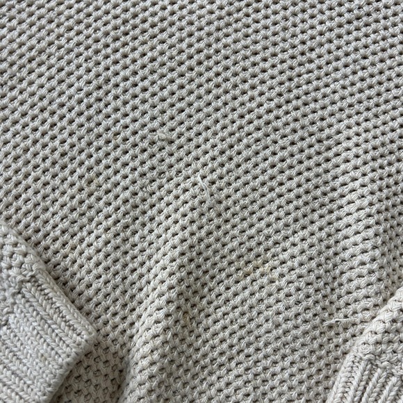 Vintage Eddie Bauer Sweater Mens XL Beige Waffle Knit Cotton Crewneck Pullover - Picture 5 of 12